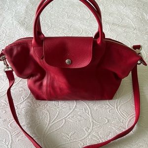 Longchamp leather Le Pliage tote